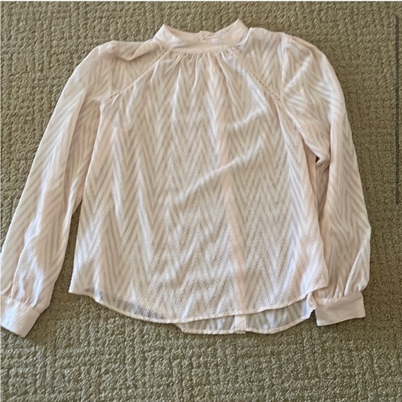 Free People Tucking Chevron Blouse Cream L - Picture 2 of 3